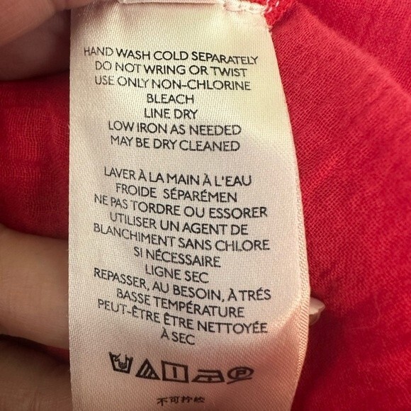 Free People 100% Cotton Perfectly Victorian Boho Embroidered Dress In Tomato S - Picture 13 of 14